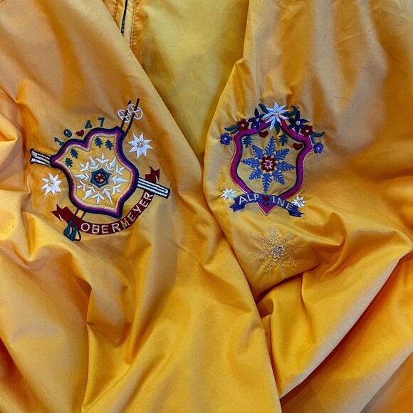 Obermeyer Alpine Yellow Snow Jacket Pullover Embroidered XL - Picture 9 of 9